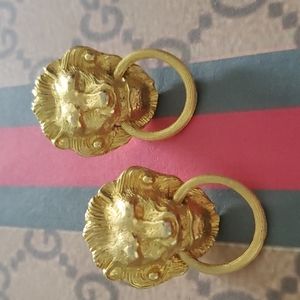 Vintage Lion Head Earrings